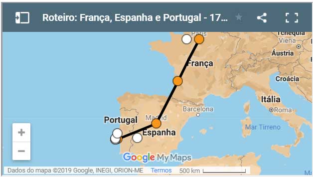 Roteiro Portugal, Espanha e França